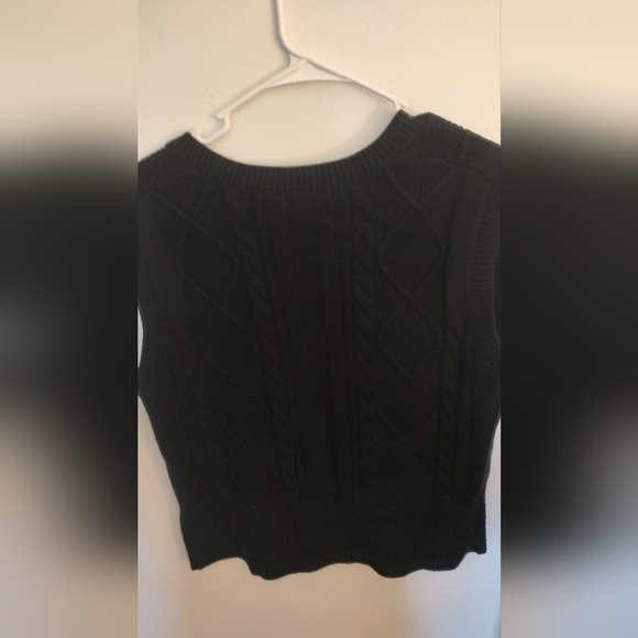 Black Cable Knit Sweater Vest - Picture 2 of 3